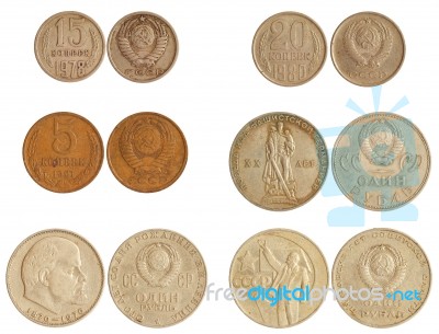 Coins Of Ussr 1965-91 Years Stock Photo