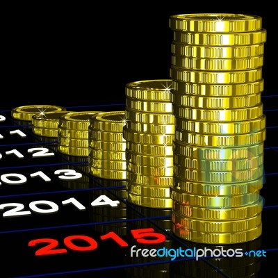 Coins On 2015 Shows Monetary Expectations Stock Image