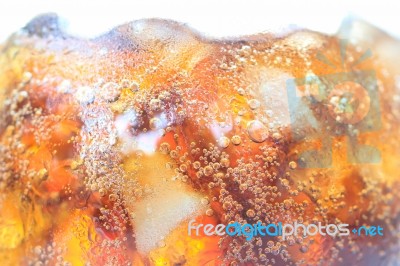 Cola With Ice Stock Photo