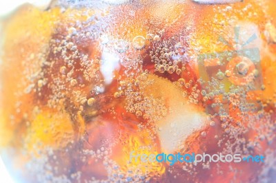 Cola With Ice Stock Photo