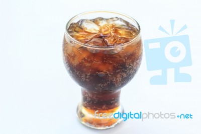 Cola With Ice Stock Photo