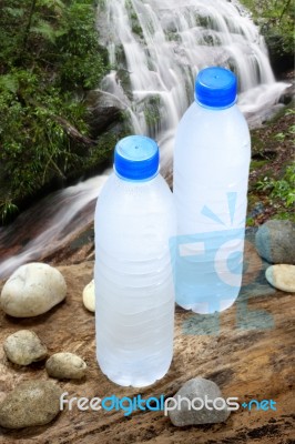 Cold Drinking Water In Nature Stock Photo