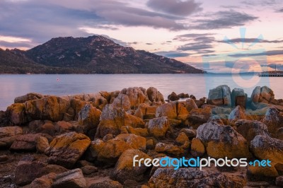 Coles Bay In Freycinet National Park Stock Photo