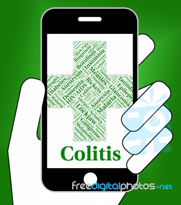 Colitis Illness Indicates Inflammatory Bowel Disease And Afflict… Stock Image