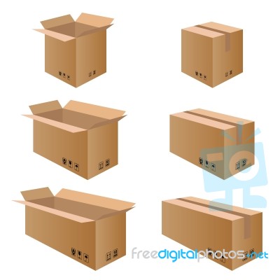 Collection Box Packaging. Packaging Box For Paper Isolated On White Background Stock Image