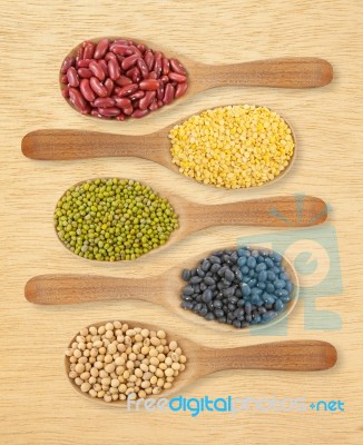 Collection Of Beans Stock Photo