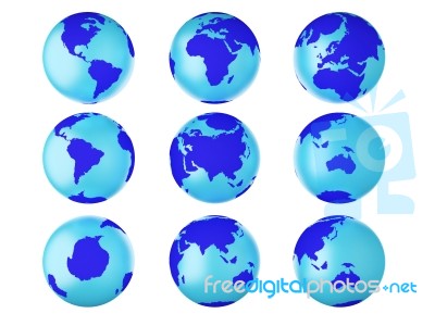 Collection Of Earth Globes Stock Image