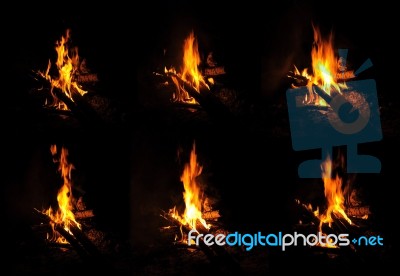 Collection Of Fire Background Stock Photo