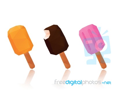 Collection Of Ice Cream Stick Stock Image