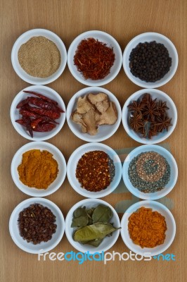 Collection Of Spices Stock Photo