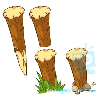 Collection Of Wood Stake Stock Image