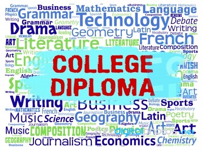 College Diploma Means Bachelors Educate And Learning Stock Image