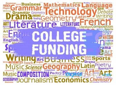 College Funding Represents Finance Fundraising And Educated Stock Image