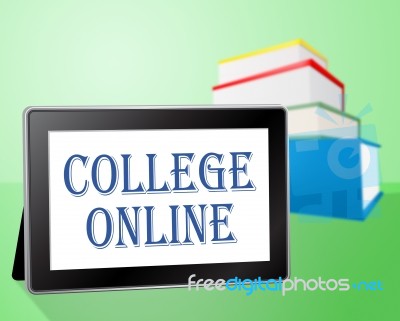 College Online Indicates Web Site And Books Stock Image