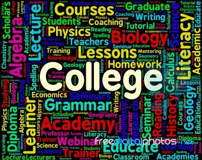 College Word Shows University Words And Universities Stock Image