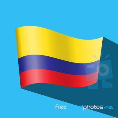 Colombia Flag  Icon Stock Image