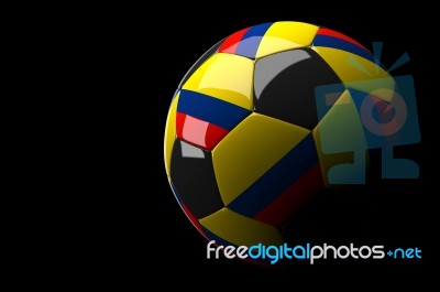 Colombia Soccer Ball Isolated Dark Background Stock Image