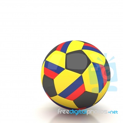 Colombia Soccer Ball Isolated White Background Stock Image