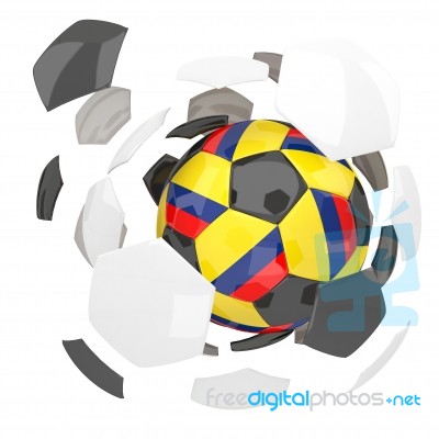 Colombia Soccer Ball Isolated White Background Stock Image