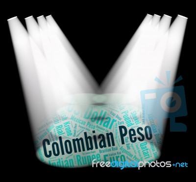 Colombian Peso Means Forex Trading And Broker Stock Image