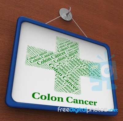 Colon Cancer Represents Cancerous Growth And Attack Stock Image