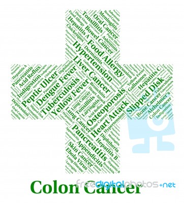 Colon Cancer Represents Ill Health And Afflictions Stock Image