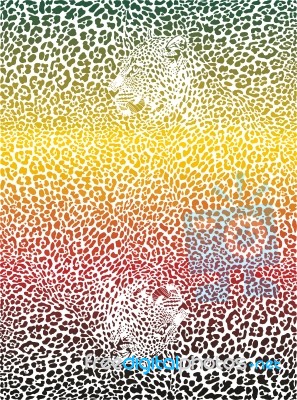 Color Background With Leopards Stock Image