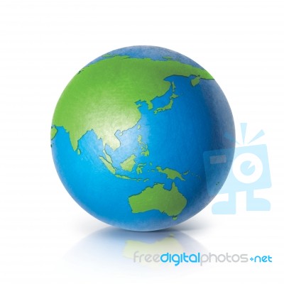 Color Globe 3d Illustration Asia & Australia Map Stock Photo