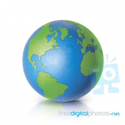 Color Globe 3d Illustration North And South America Map Stock Photo