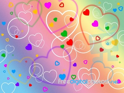 Color Heart Shows Valentine Day And Affection Stock Image