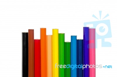 Color Pencil On White Background Stock Photo