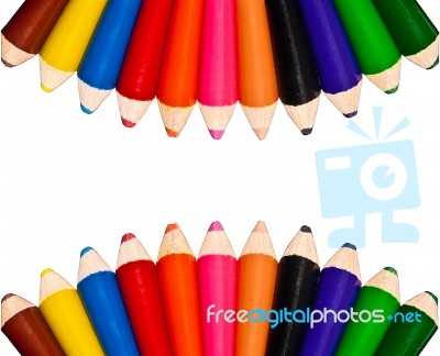 Color Pencils Isolated On White Background Stock Photo