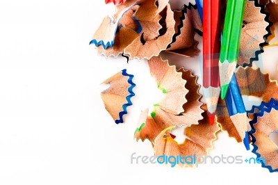 Color Shavings Pencils Stock Photo