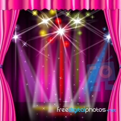 Color Spotlight Means Stage Lights And Vibrant Stock Image