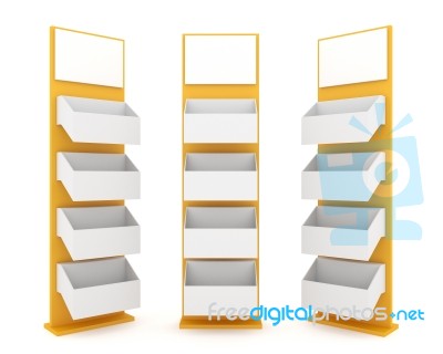 Color Yellow Shelves Stand Design Stock Image