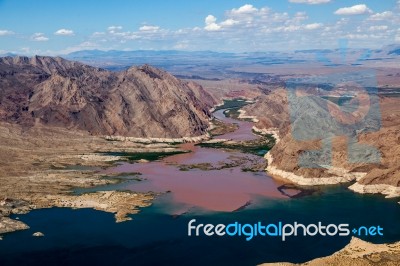 Colorado River Joins Lake Mead Stock Photo