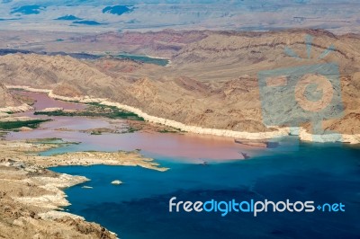 Colorado River Joins Lake Mead Stock Photo