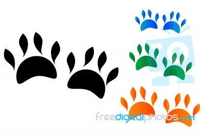 Colored Animal Paw Stock Image