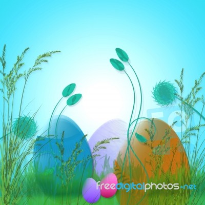 Colored Eggs Easter Stock Image