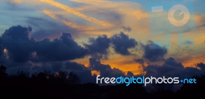 Colored Sunset Stock Photo