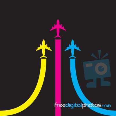 Colorful Airplanes  Icon Stock Image