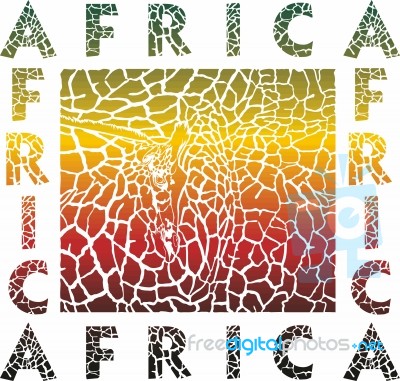 Colorful Background Giraffe And Text Africa Stock Image