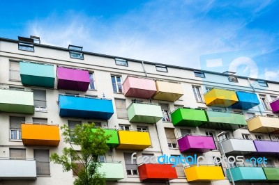 Colorful Balconies Stock Photo