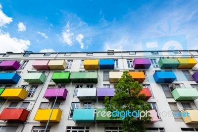 Colorful Balconies Stock Photo