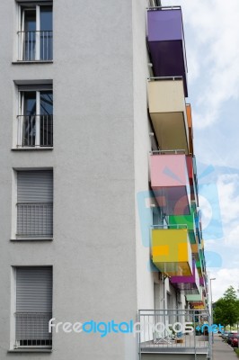 Colorful Balconies Stock Photo