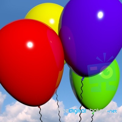 Colorful Balloons In Sky Stock Image