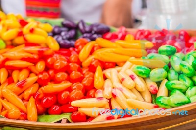 Colorful Balls On A Tray Stock Photo