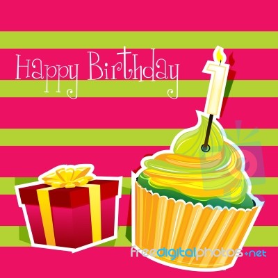 Colorful Birthday Card Stock Image