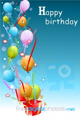 Colorful Birthday Card Stock Image