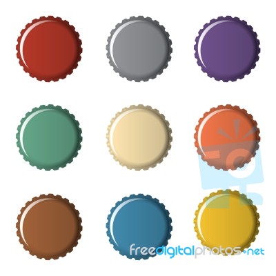 Colorful Bottle Caps Stock Image